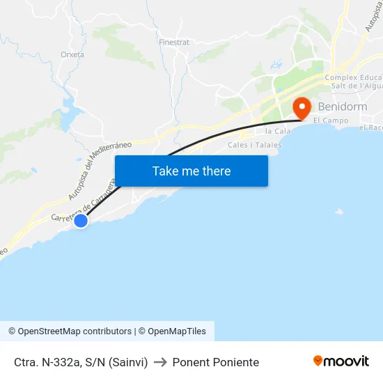 Ctra. N-332a, S/N (Sainvi) to Ponent Poniente map