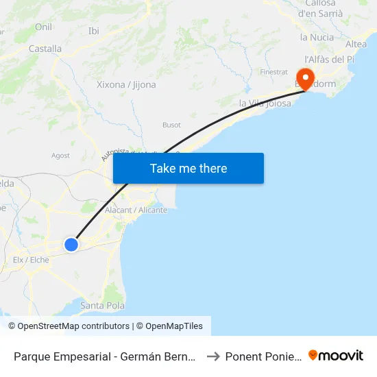 Parque Empesarial -  Germán Bernácer 4 to Ponent Poniente map