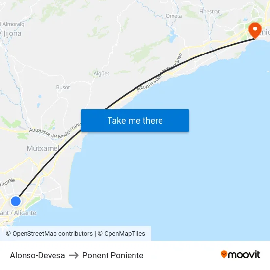 Alonso-Devesa to Ponent Poniente map