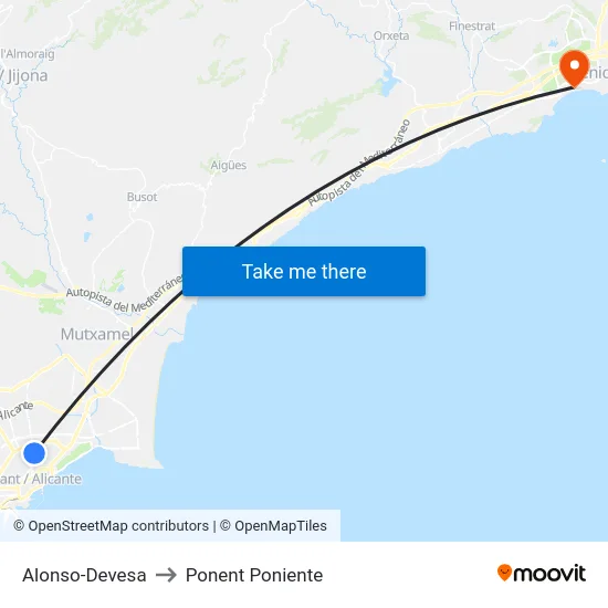 Alonso-Devesa to Ponent Poniente map