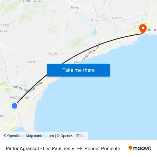 Pintor Agrassot - Les Paulines V to Ponent Poniente map