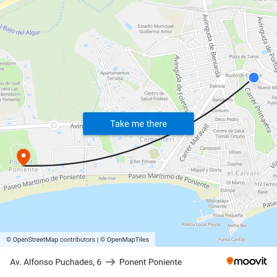 Av. Alfonso Puchades, 6 to Ponent Poniente map