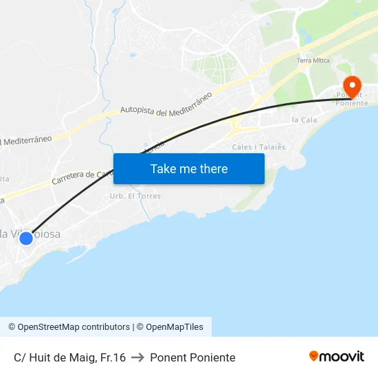 C/ Huit de Maig, Fr.16 to Ponent Poniente map