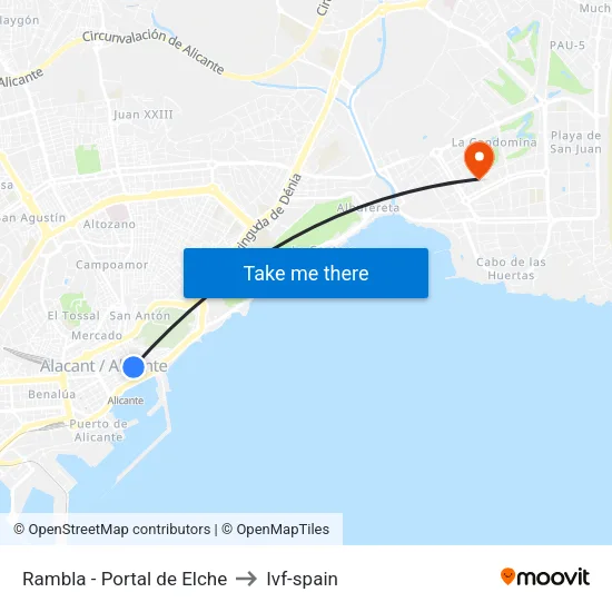 Rambla - Portal de Elche to Ivf-spain map