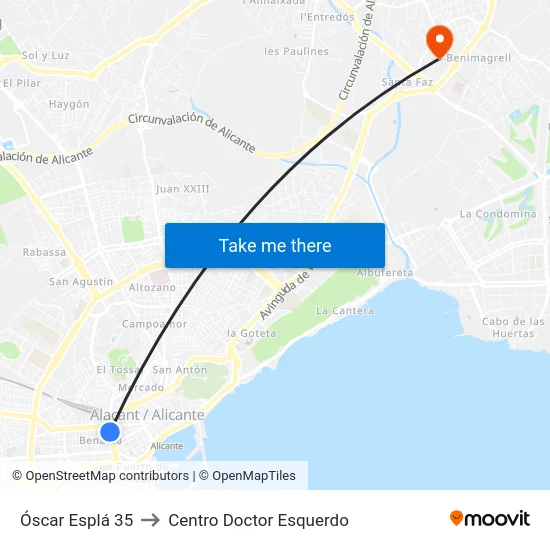 Óscar Esplá 35 to Centro Doctor Esquerdo map