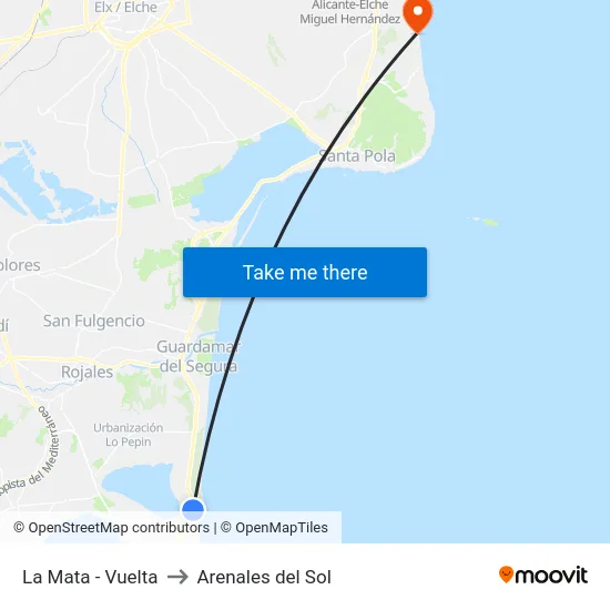 La Mata - Vuelta to Arenales del Sol map