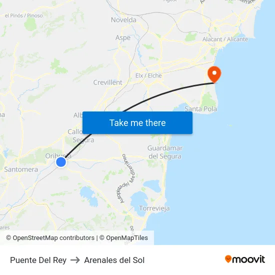Puente Del Rey to Arenales del Sol map