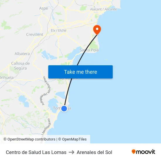 Centro de Salud Las Lomas to Arenales del Sol map