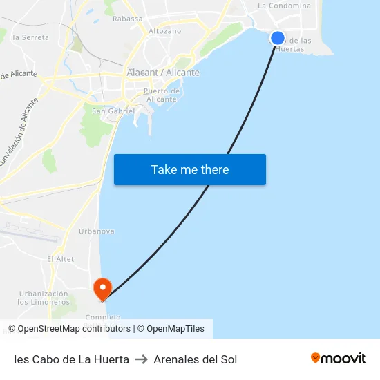 Ies Cabo de La Huerta to Arenales del Sol map