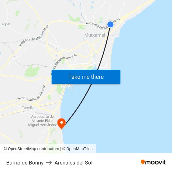 Barrio de Bonny to Arenales del Sol map