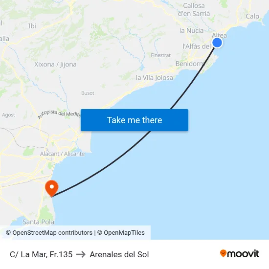 C/ La Mar, Fr.135 to Arenales del Sol map