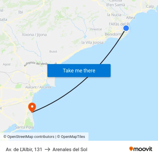 Av. de L'Albir, 131 to Arenales del Sol map
