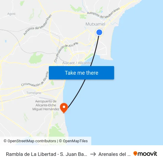 Rambla de La Libertad - S. Juan Bautista to Arenales del Sol map