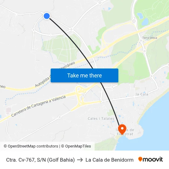 Ctra. Cv-767, S/N (Golf Bahia) to La Cala de Benidorm map