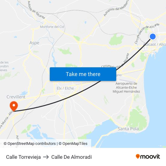 Calle Torrevieja to Calle De Almoradí map