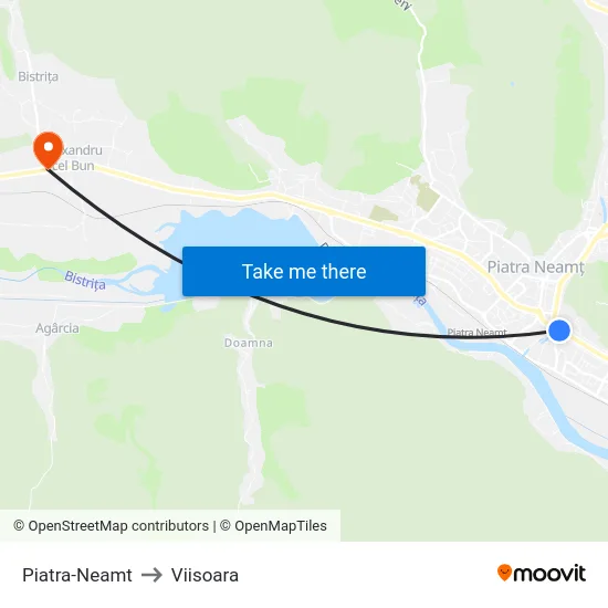 Piatra-Neamt to Viisoara map
