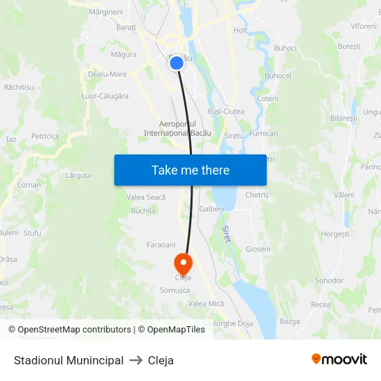 Stadionul Munincipal to Cleja map