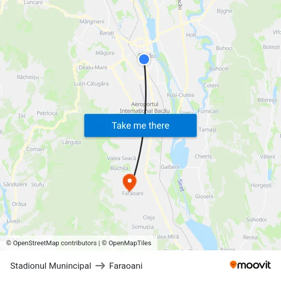 Stadionul Munincipal to Faraoani map
