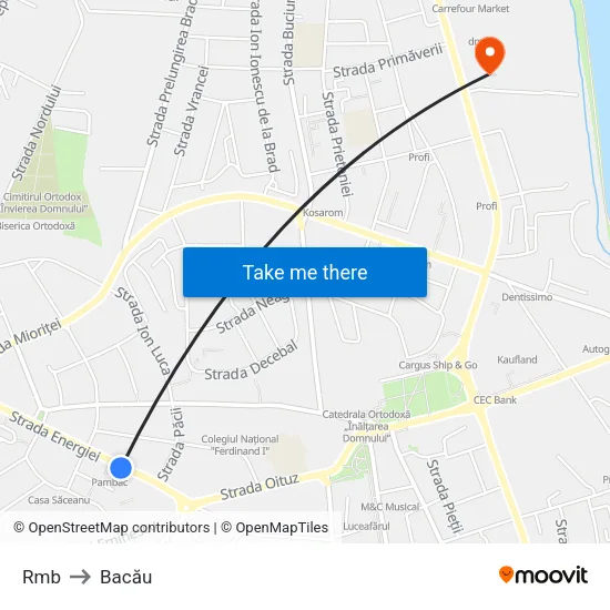 Rmb to Bacău map