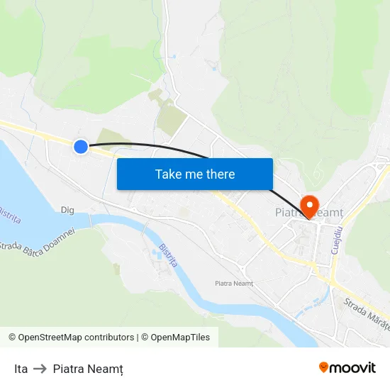 Ita to Piatra Neamț map