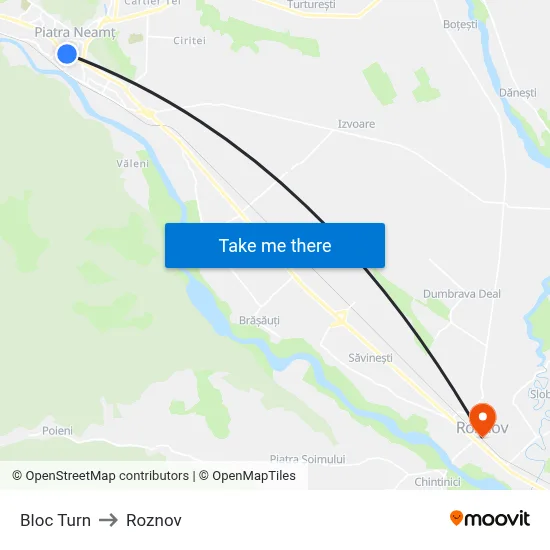 Bloc Turn to Roznov map