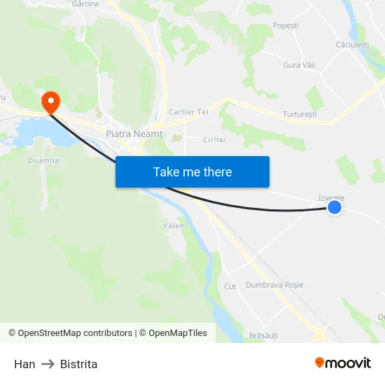 Han to Bistrita map