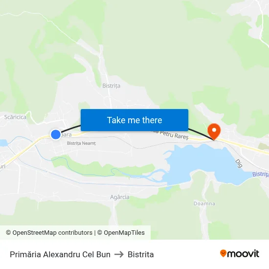 Primăria Alexandru Cel Bun to Bistrita map