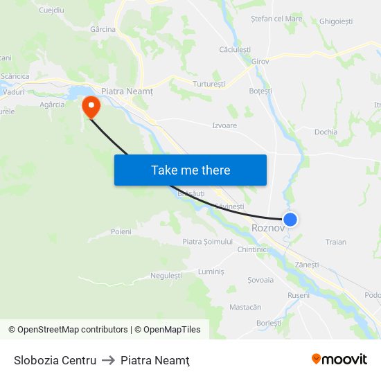 Slobozia Centru to Piatra Neamţ map