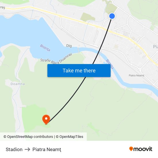 Stadion to Piatra Neamţ map