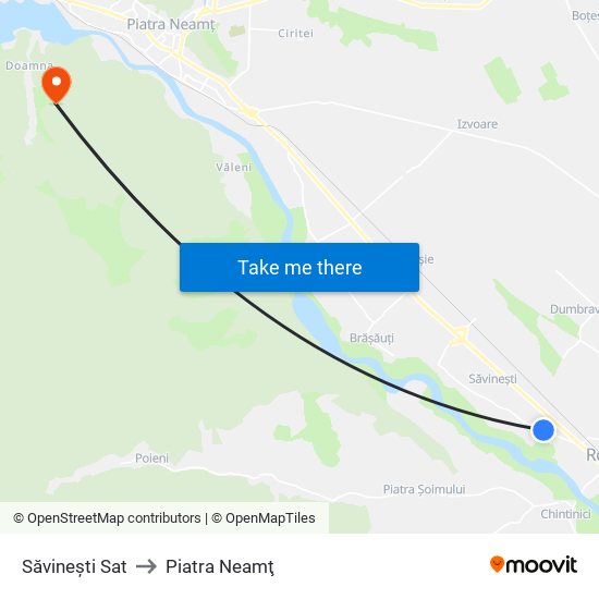 Săvinești Sat to Piatra Neamţ map