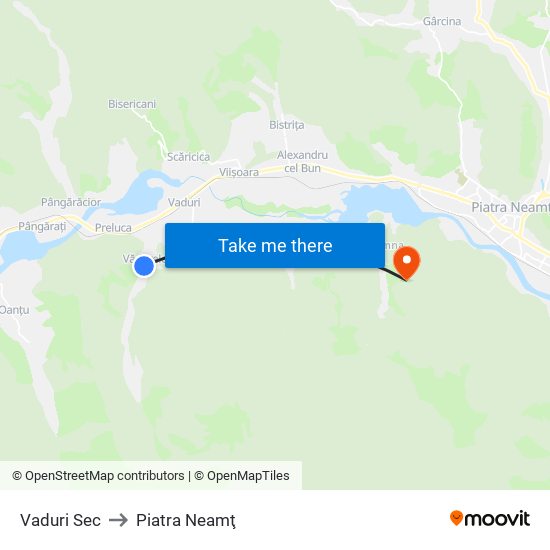 Vaduri Sec to Piatra Neamţ map