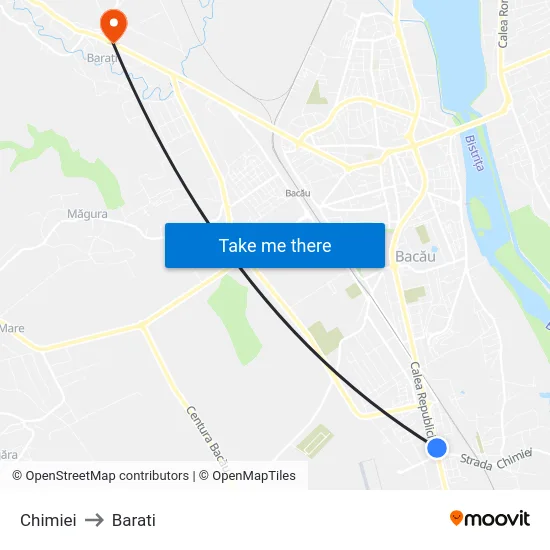 Chimiei to Barati map