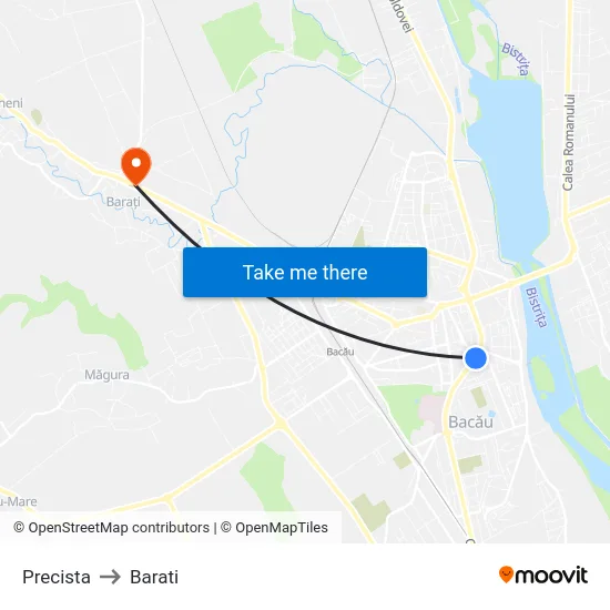 Precista to Barati map