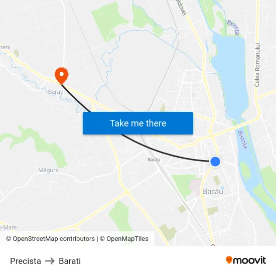 Precista to Barati map