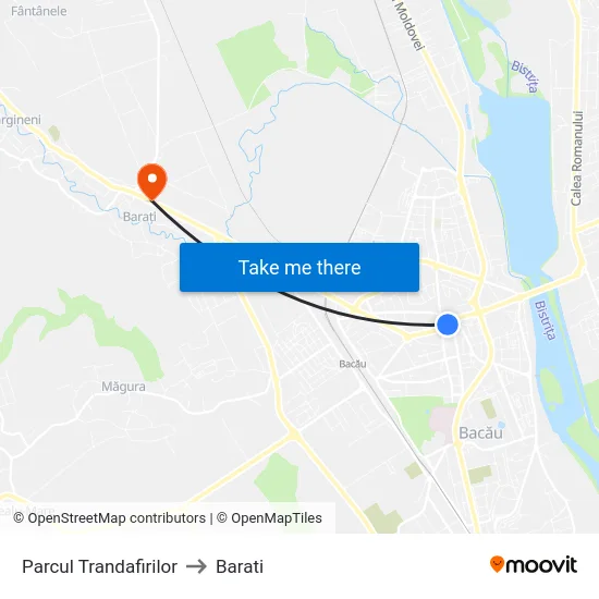 Parcul Trandafirilor to Barati map