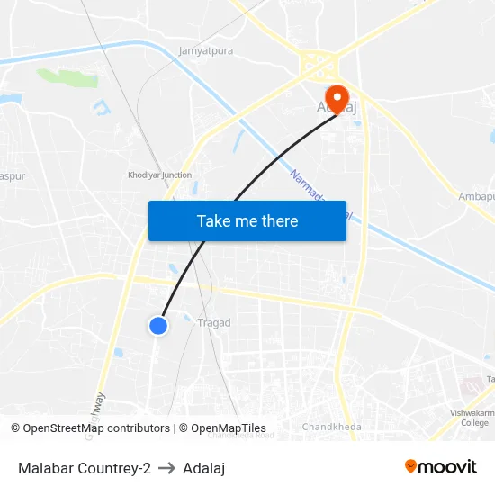 Malabar Countrey-2 to Adalaj map