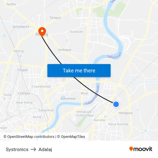 Systronics to Adalaj map
