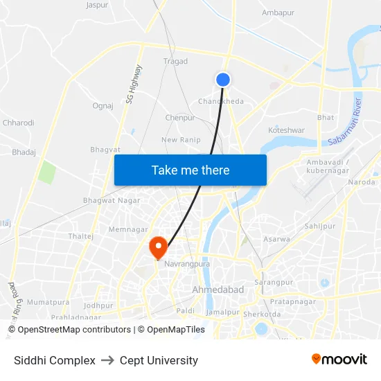 Siddhi Complex to Cept University map