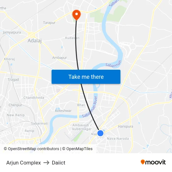 Arjun Complex to Daiict map