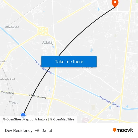 Dev Residency to Daiict map