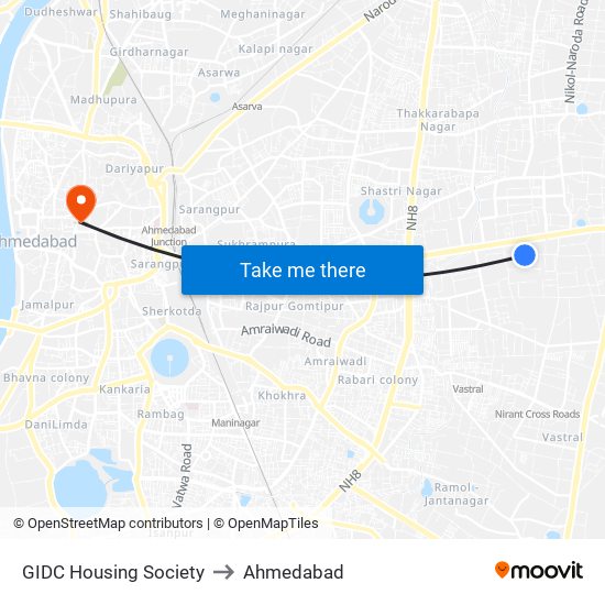 GIDC Housing Society to Ahmedabad map