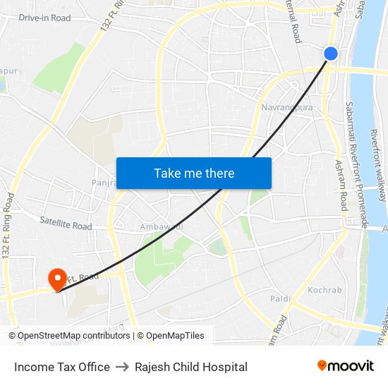 Income Tax Office to Rajesh Child Hospital map