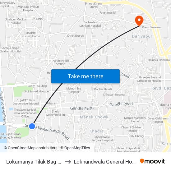 Lokamanya Tilak Bag BRTS to Lokhandwala General Hospital map