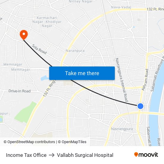 Income Tax Office to Vallabh Surgical Hospital map