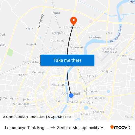 Lokamanya Tilak Bag BRTS to Sentara Multispeciality Hospital map