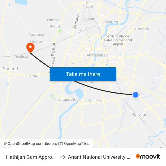 Hathijan Gam Approach to Anant National University Gate map