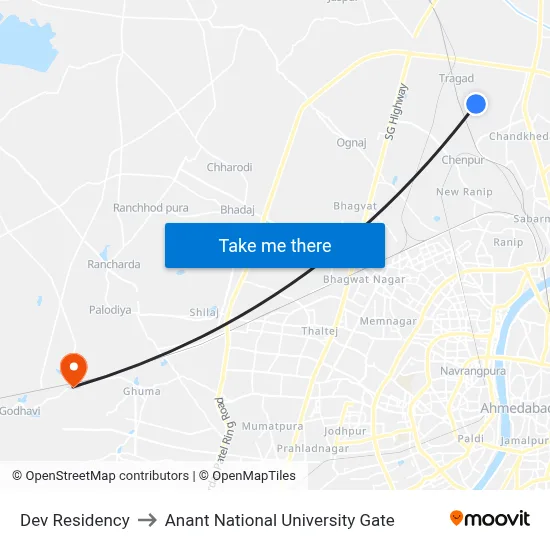 Dev Residency to Anant National University Gate map