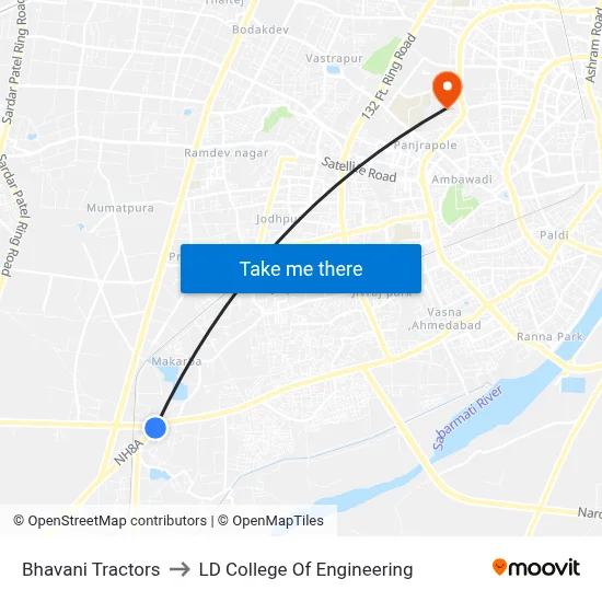 भवानी ट्रैक्टर्स to एलडी कॉलेज ऑफ इंजीनियरिंग map