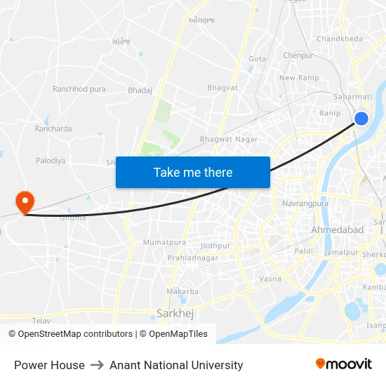 Power House to Anant National University map