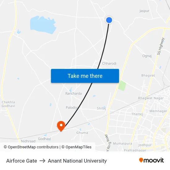 Airforce Gate to Anant National University map